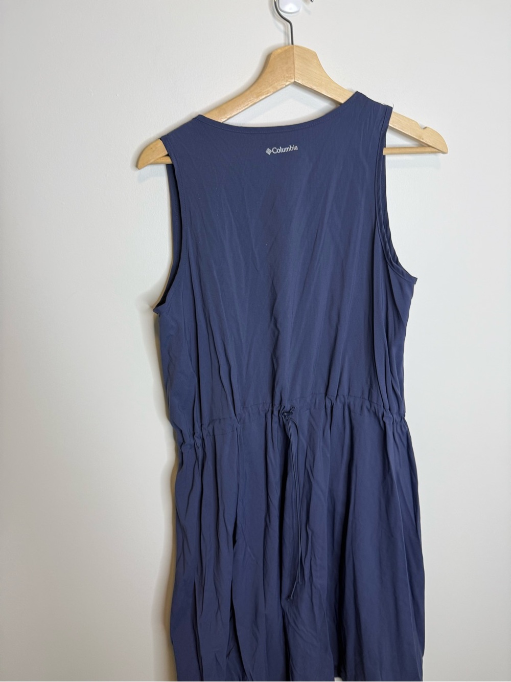 Columbia Navy Blue Sleeveless Midi Dress size XL drawstring - Picture 6 of 8